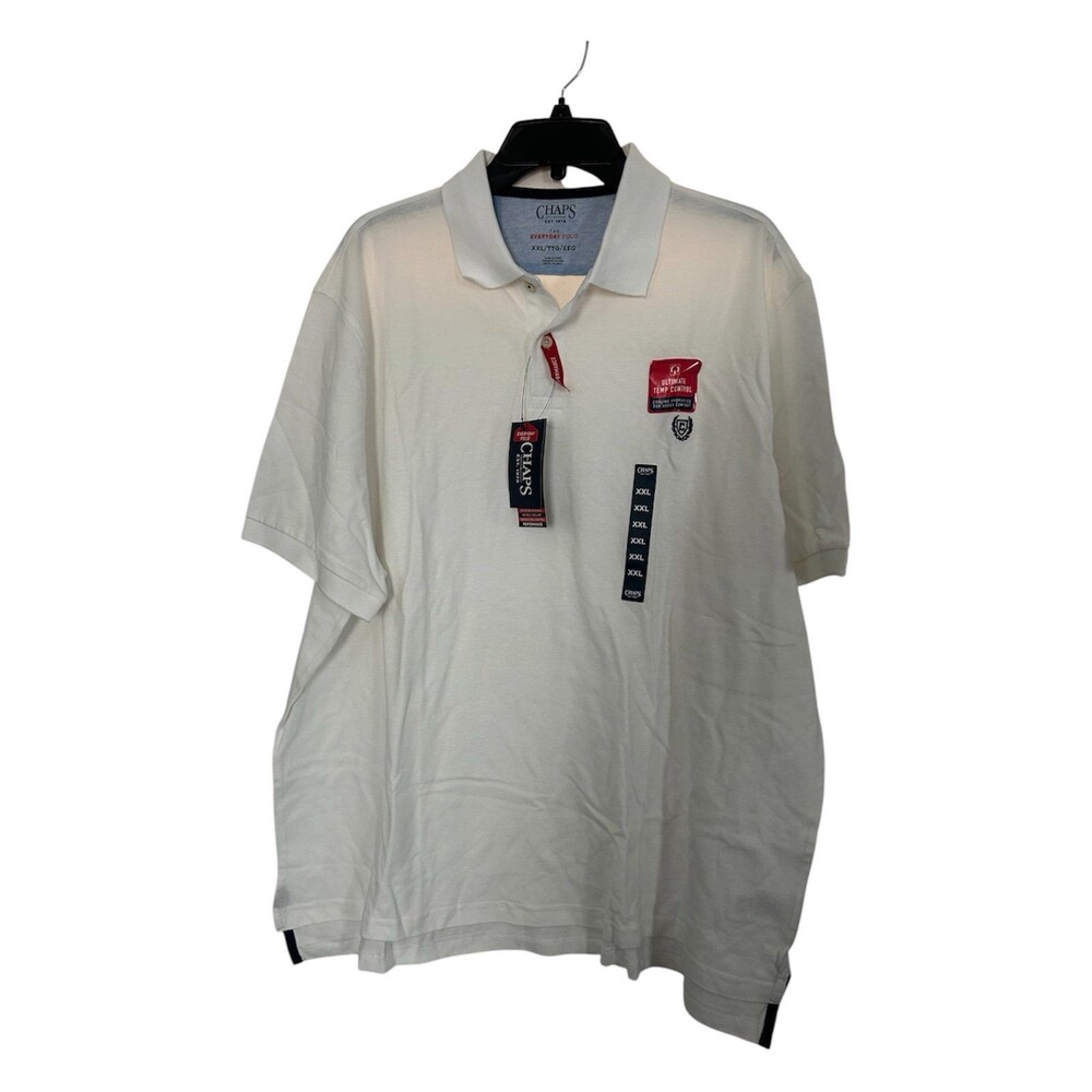 Mens Chaps White Polo Shirt Size 2XL
